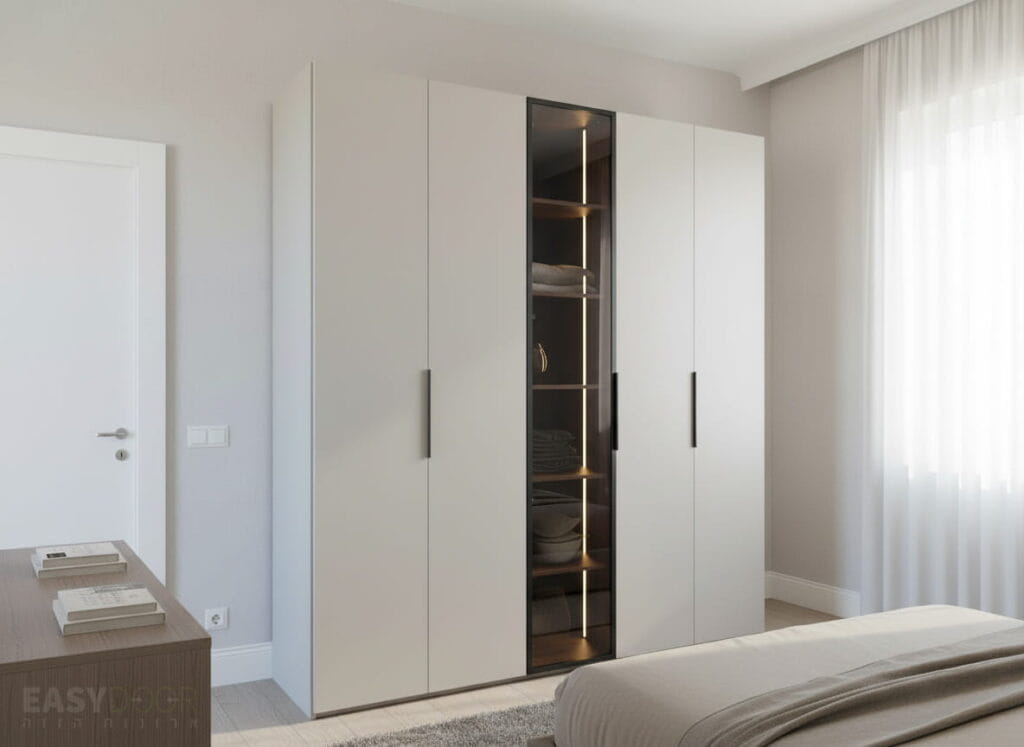 ארון הזזה או ארון רגיל: השוואה מלאה שתעזור לכם לבחור ארון פתיחה דגם דור עם דלת ויטרינה